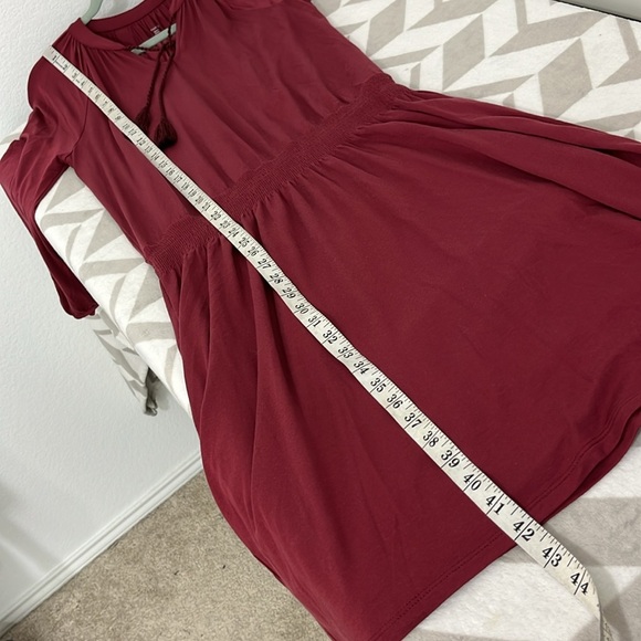 Garnet Hill Poet Pocket Dress‎ size XS Burgundy Wine color - Picture 11 of 11